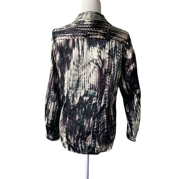 Calvin Klein Button Down Blouse Long Sleeve Abstract - Picture 2 of 14